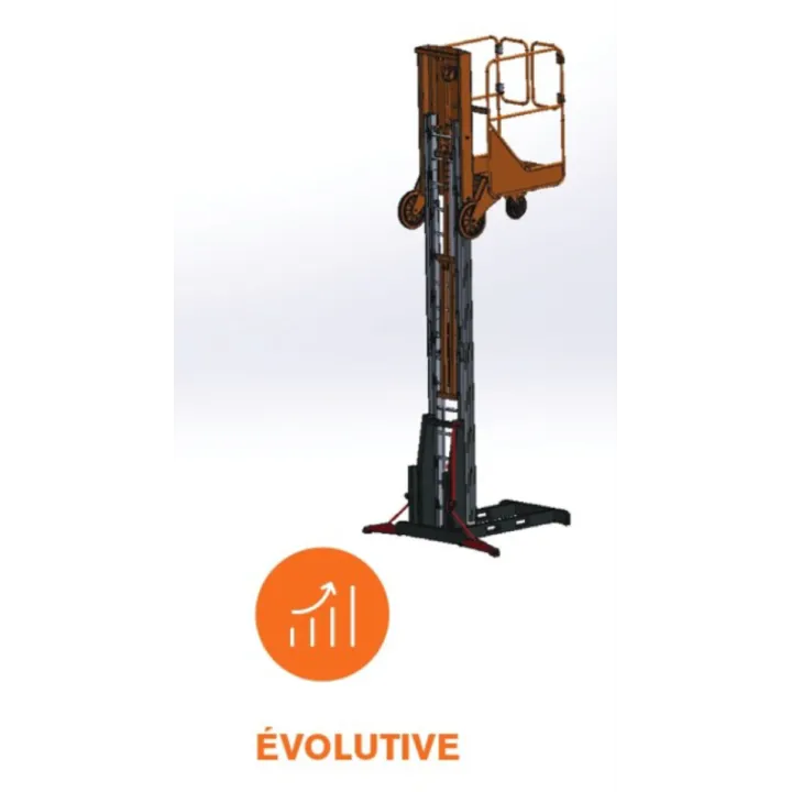 Nacelle élévatrice manuelle 3.6 à 4.9m selon modèle FEE position haute