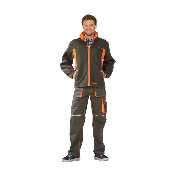 Veste de travail Softshell BASALT NEON PLANAM 6292 vert olive orange