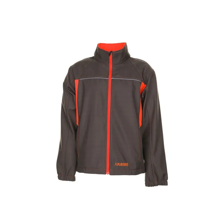 Veste de travail Softshell BASALT NEON PLANAM 6291 marine orange face