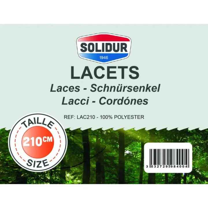 Lacets Noir 210 cm pour chaussures de pro