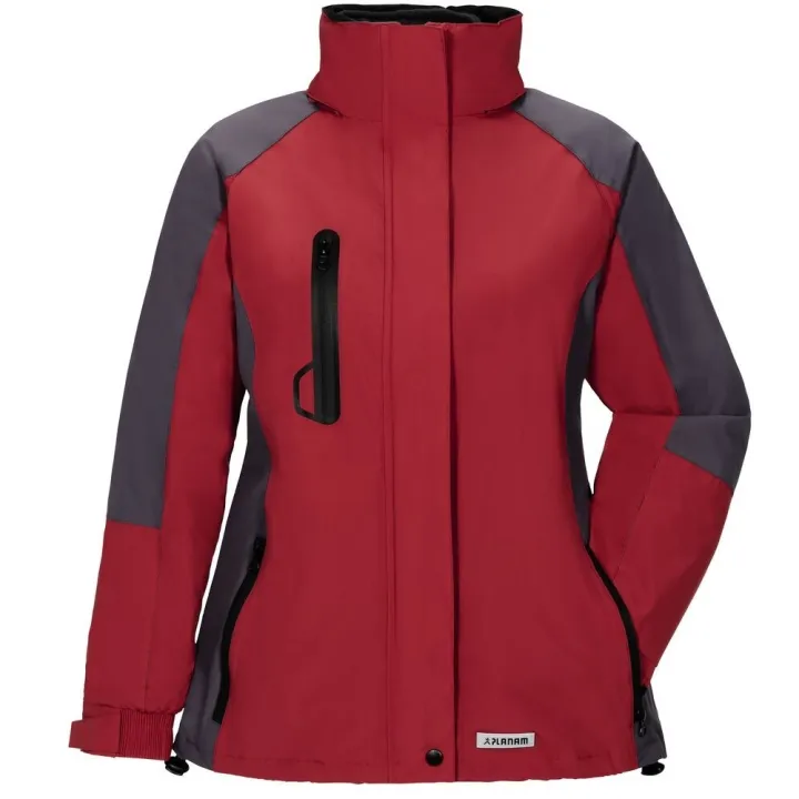 Veste Femme 3 en 1 avec polaire amovible Shape rouge gris planam