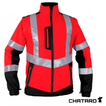 Gilet softshell manches amovibles classe 2 rouge