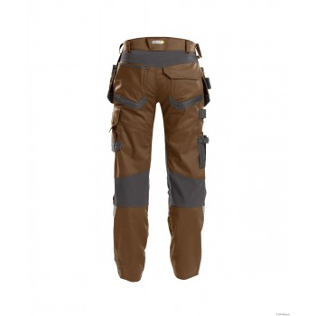 Pantalon de travail FLUX stretch D-Flex DASSY brun - noir dos