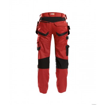 Pantalon de travail FLUX stretch D-Flex DASSY rouge noir dos