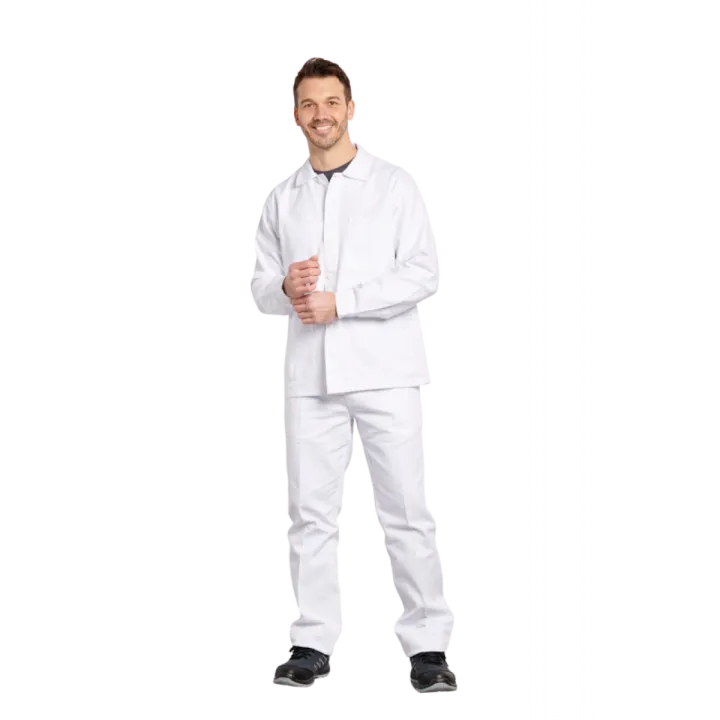 Homme en Pantalon de travail coton blanc PBV 100% coton