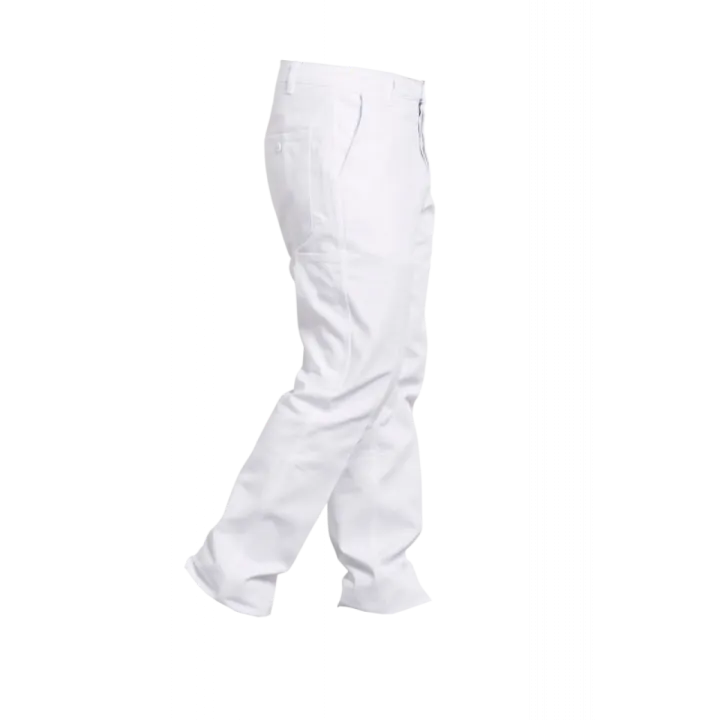 Pantalon de travail coton blanc PBV 100% coton profil