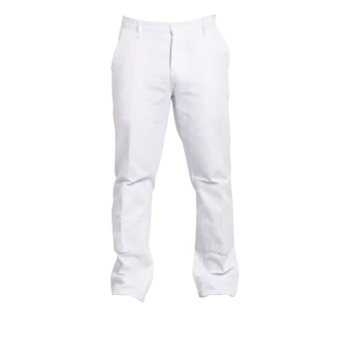 Pantalon de travail blanc 100% coton poche genoux