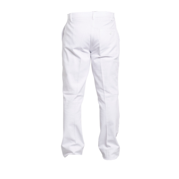 Pantalon de travail blanc 100% coton poche genoux dos