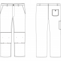 Pantalon de travail blanc 100% coton poche genoux patron