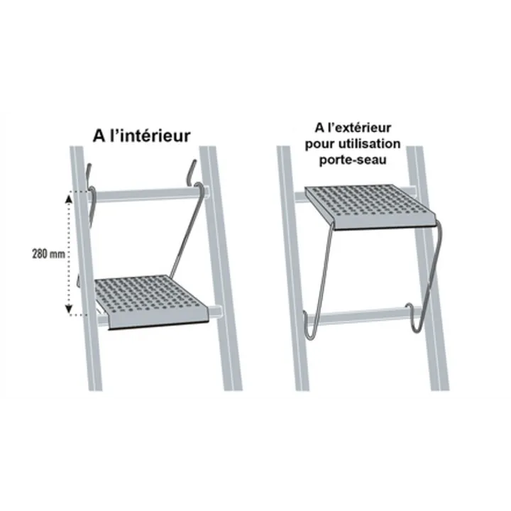 Marche d'échelle Taquet repose pied 2 en 1 CENTAURE deux positions
