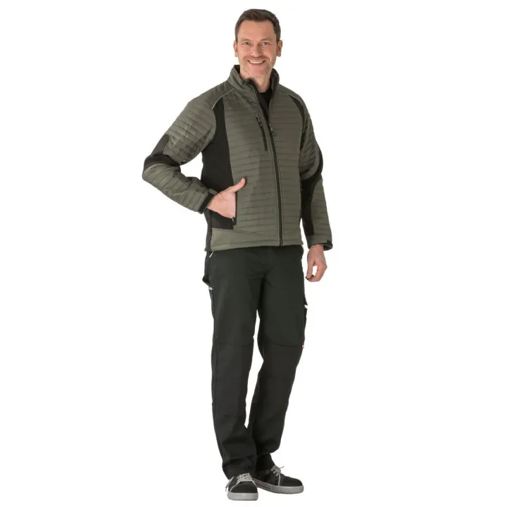 Veste doudoune froid travail et loisir homme AIR vert noir