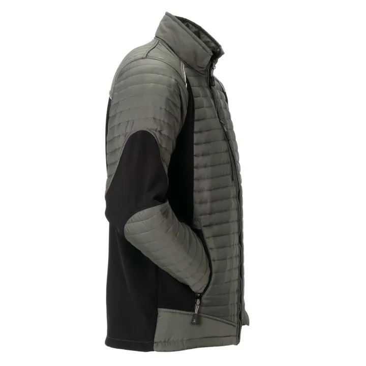 Veste doudoune froid travail et loisir homme AIR vert noir profil