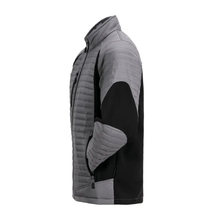 Veste doudoune froid travail et loisir homme AIR gris noir profil