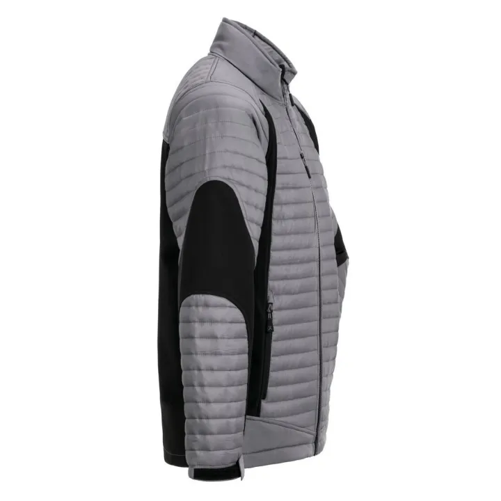 Veste doudoune froid travail et loisir homme AIR gris noir profil