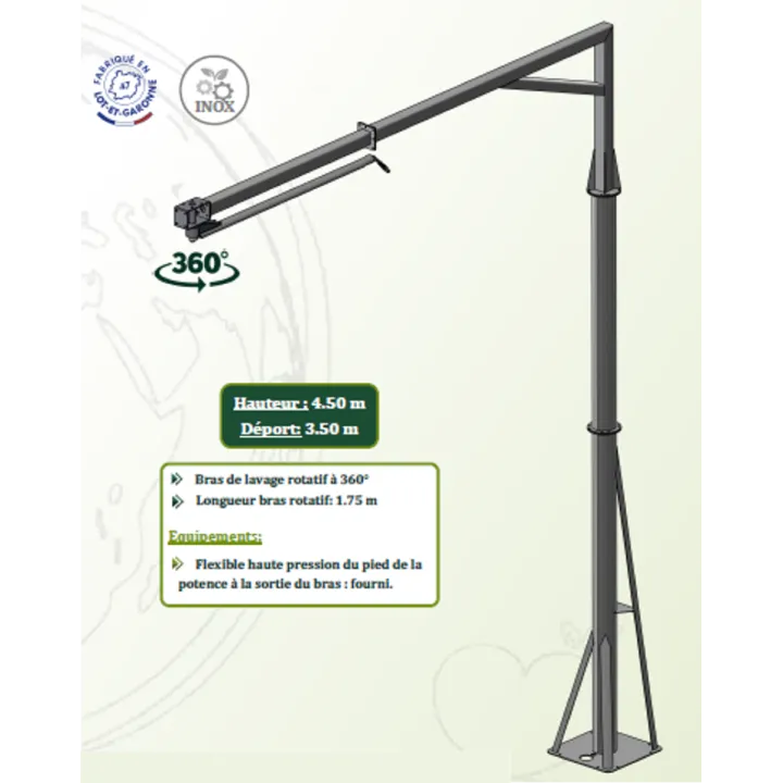 Potence colonne de lavage fixe SOLHEAD