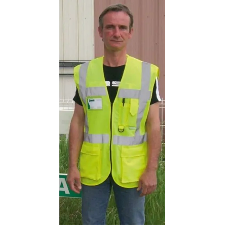 Gilet haute visibilité multi poche fermeture à glissière Classe 2