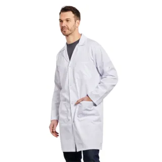 Blouse de travail coton homme à pression blanche PBV