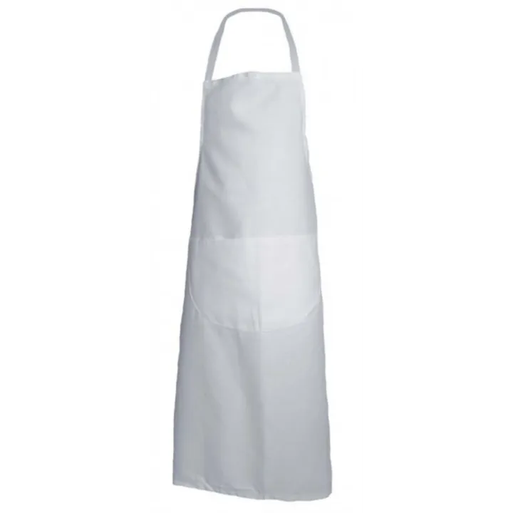 Tablier bavette coton 90 X 105 jardinage cuisine blanc