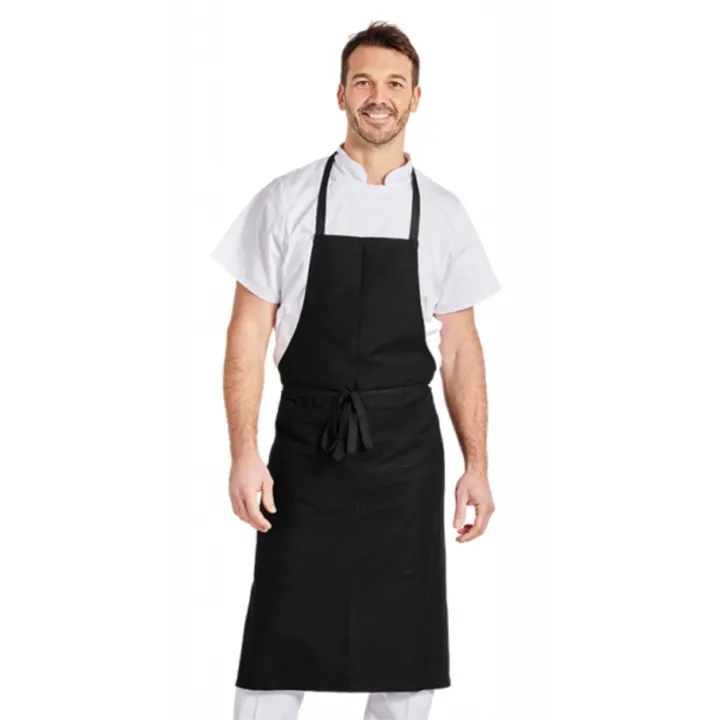 Tablier bavette coton 90 X 105 jardinage cuisine noir