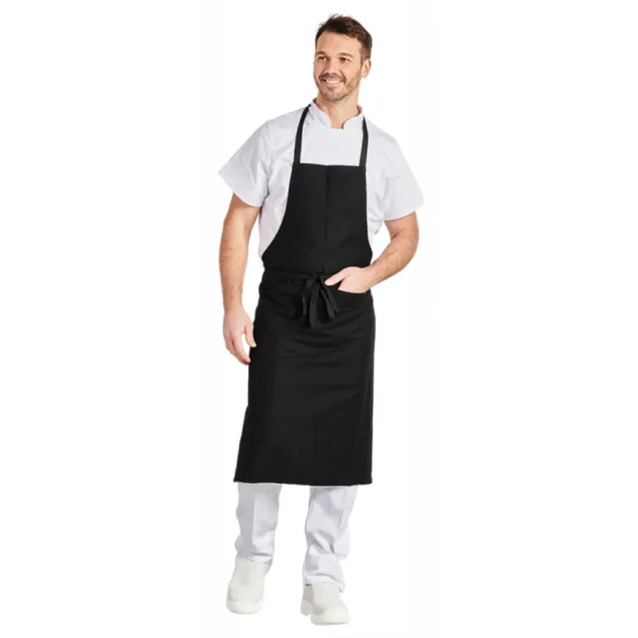 Tablier bavette coton 90 X 105 jardinage cuisine noir