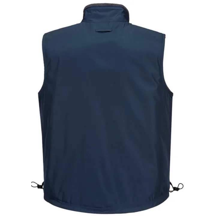 Gilet body warmer sans manche multi poche Réversible PORTWEST dos marine