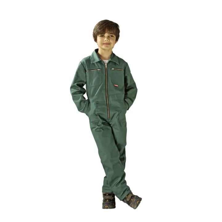 Combinaison de travail enfant Junior 100 % coton PLANAM verte