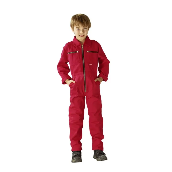 Combinaison de travail enfant Junior 100 % coton PLANAM rouge garçon