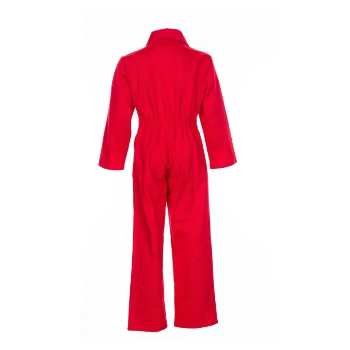 Combinaison de travail enfant Junior 100 % coton PLANAM rouge dos