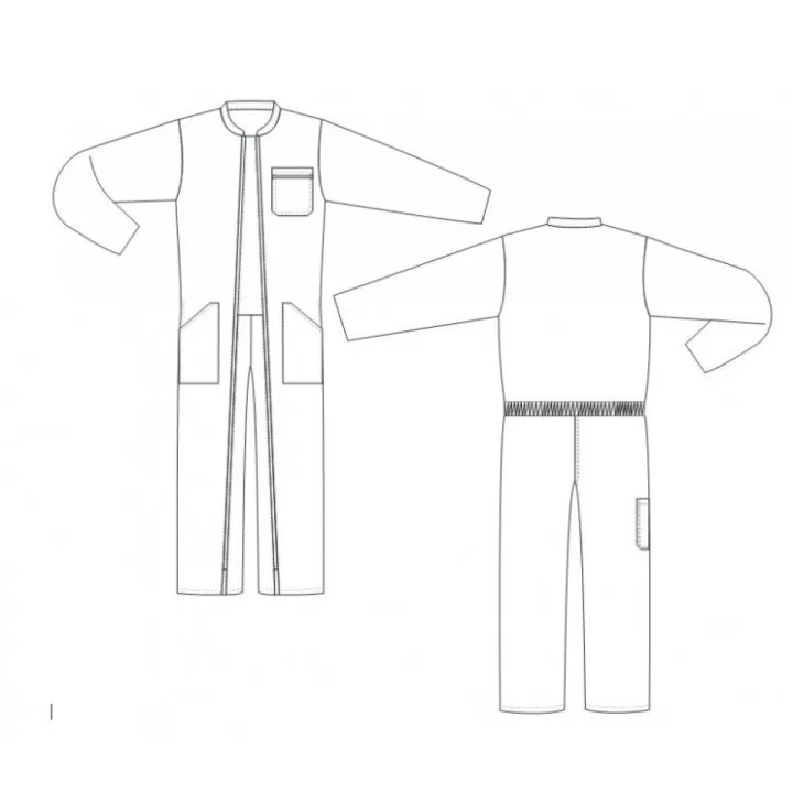 Coupe de notre Combinaison travail enfant  junior 2 ZIPS grise PBV Sécurama