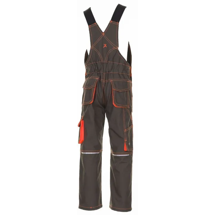 Salopette de travail enfant junior vert olive orange