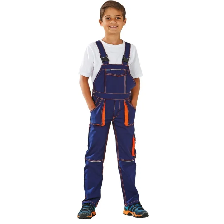Salopette de travail enfant junior marine orange
