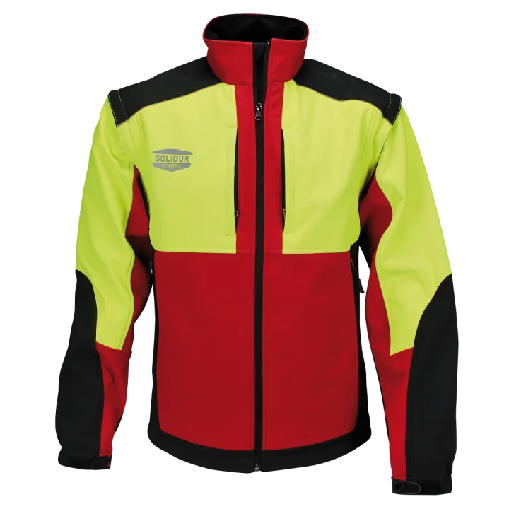 Veste de travail SOFTSHELL WODA manches amovibles SOLIDUR rouge