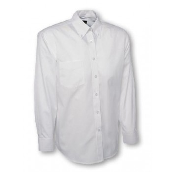 Chemise blanche manche longue 15% poly et 85% coton