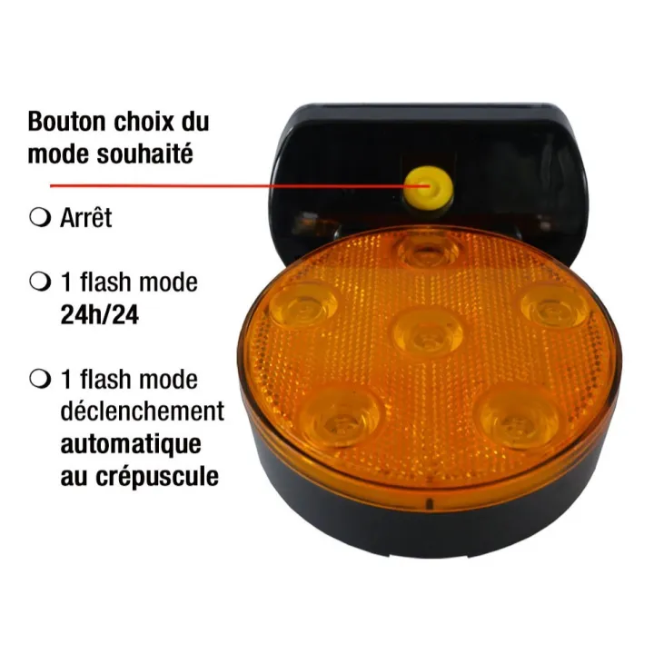 Lampe flash à leds solaire magnétique