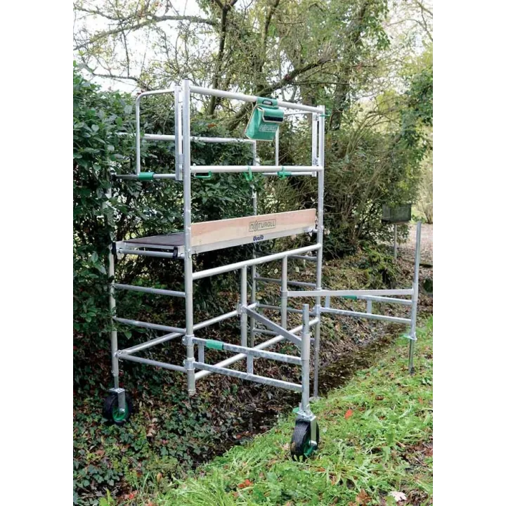 Echafaudage roulant naturoll - travail en dénivelés au-dessus de fossé