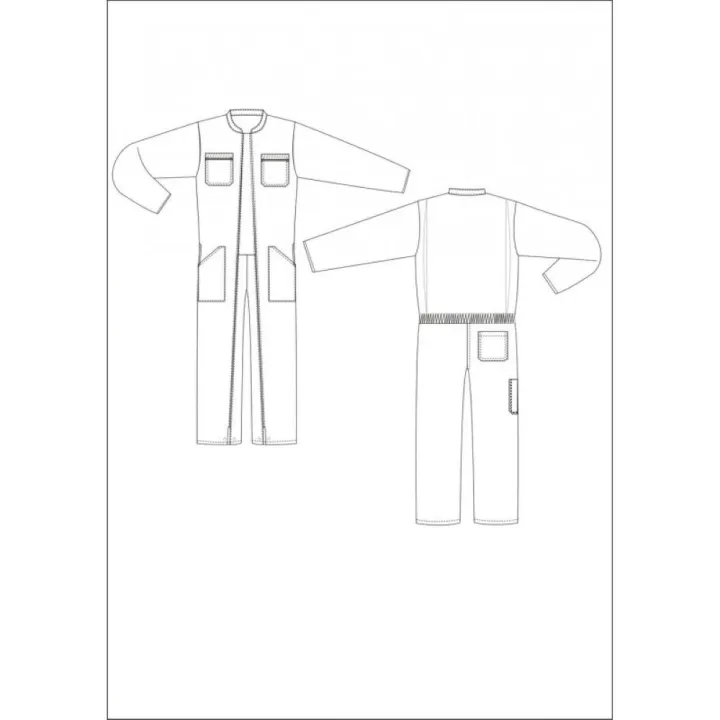 Patronage de notre Profil de notre Combinaison travail à double fermeture verte PBV Securama