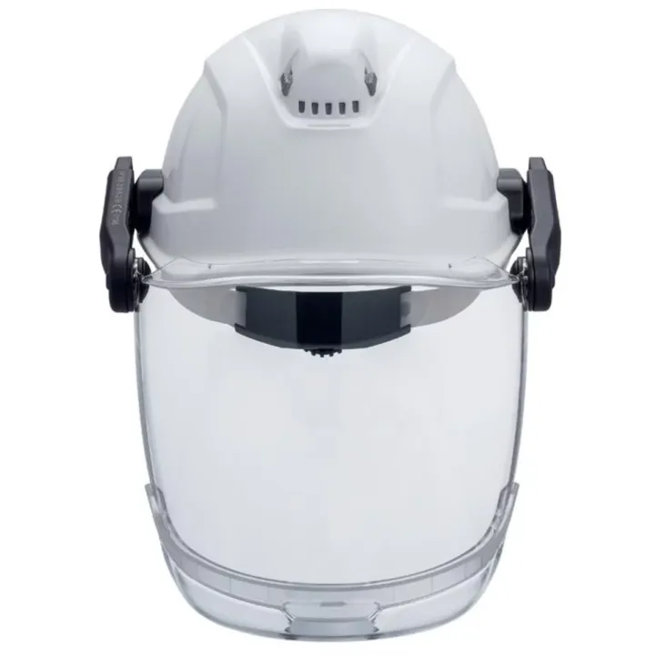 Casque électricien UVEX visière déployée