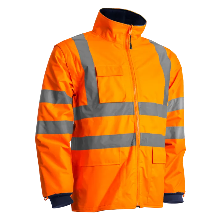 Parka KANATA haute visibilité petite et grande taille 4 en 1 COVERGUARD orange doublure