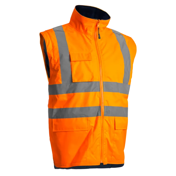 Parka KANATA haute visibilité petite et grande taille 4 en 1 COVERGUARD orange sans  manche