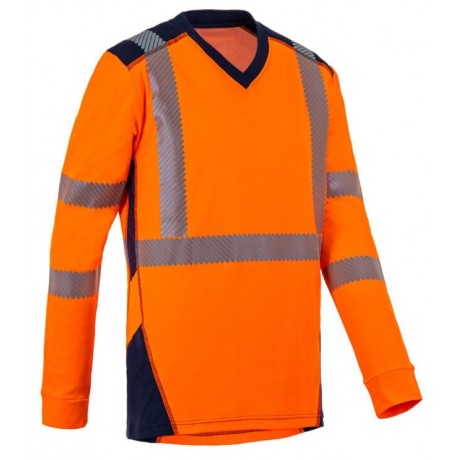 Tee-shirt manches longues haute visibilité orange