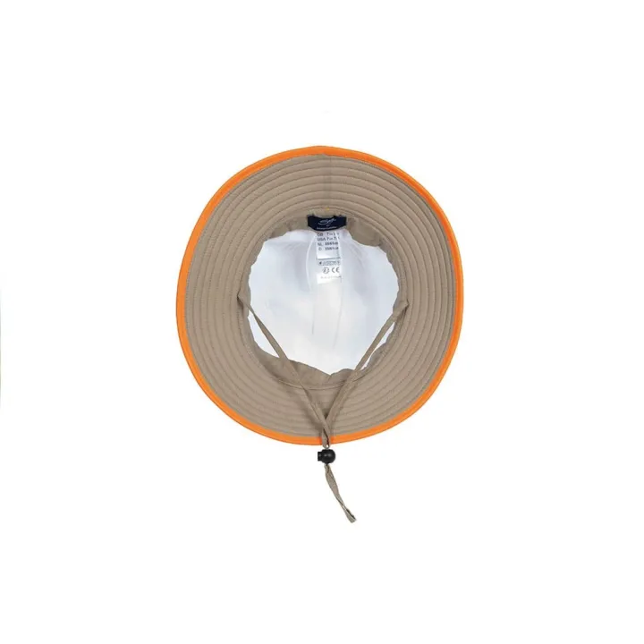 Chapeau protection solaire anti UV UPF 50+ infrarouge SOWAY blanc / orange