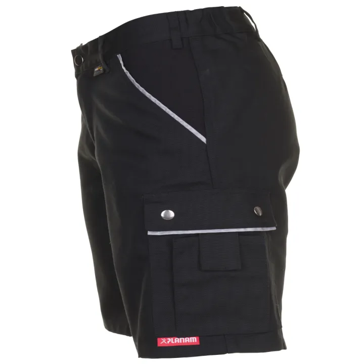 Bermuda de travail noir canvas planam profil