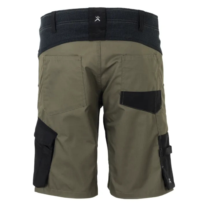 Short élasthanne vert olive dos