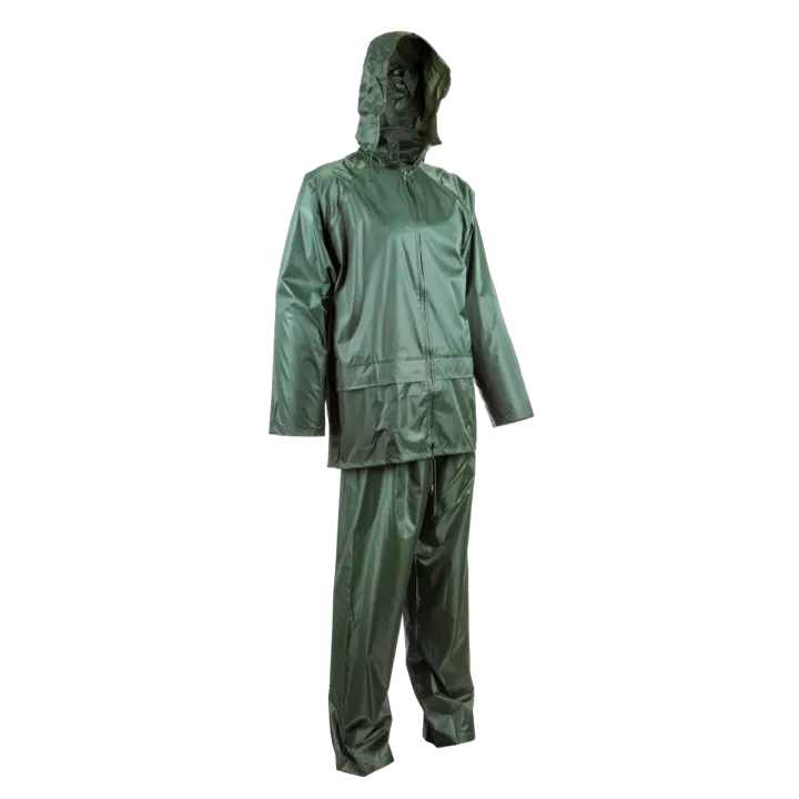 Ensemble de Pluie Nylon Pvc Vert COVERGUARD avec capuche