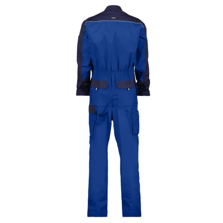 Combinaison de travail bicolore  CANNE bleu roi marine dos