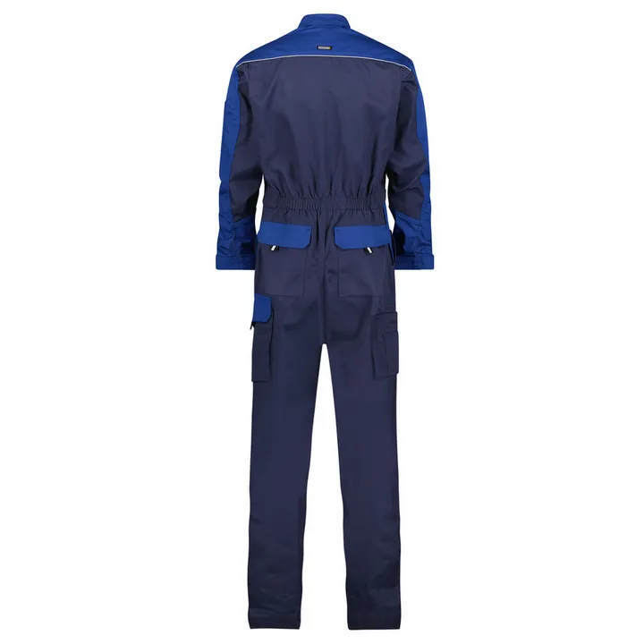 Combinaison de travail bicolore  CANNE marine bleu roi dos