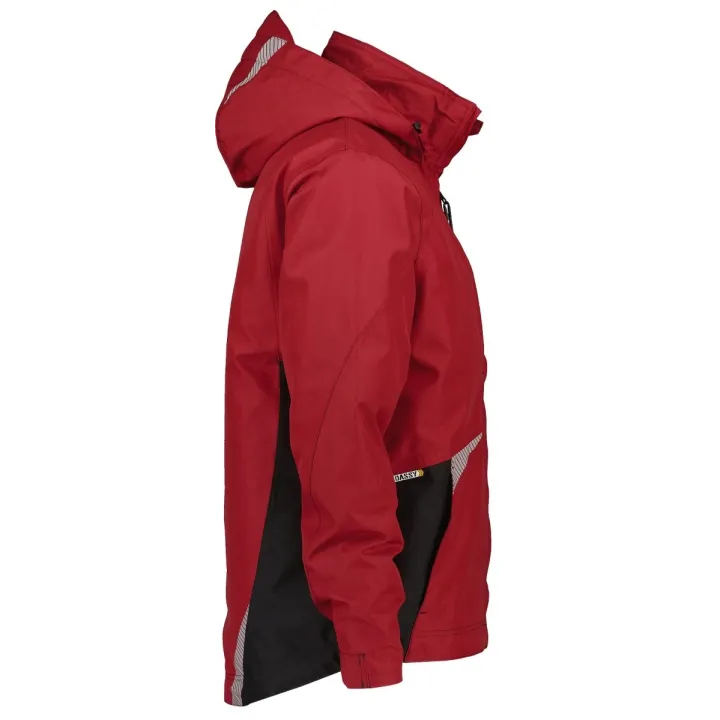 Veste de travail imperméable et coupe vent SOFTSHELL HYPER Dassy rouge noir dos