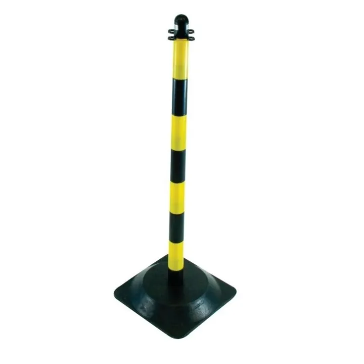 Poteau de support jaune et noir vendu à la paire