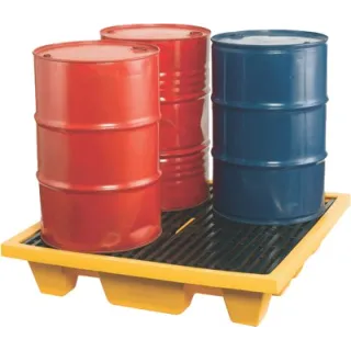 Palette de rétention risque chimique 4 fûts