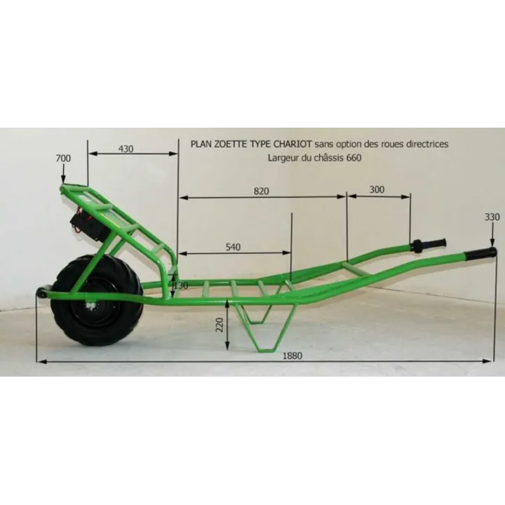 Plan de notre Brouette électrique EXTRA FOURRAGÈRE ZOETTE
